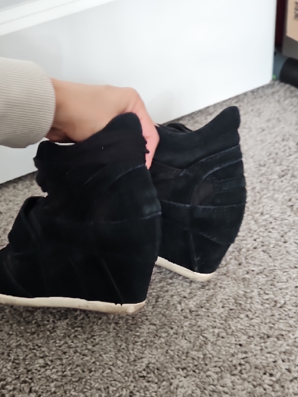 ASH Black Wedge Sneaker with Velcro Straps - Women - Picture 3 of 3